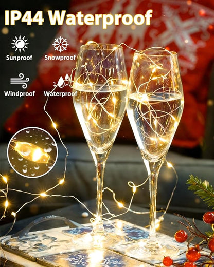 3 Pack 60 LED Fairy Lights Battery Operated with Remote, 20 FT Warm White | Cuttable, 8 Modes, Memory, Dimmable, Waterproof Battery String Lights with Timer for Indoor Outdoor, Christmas Decorations