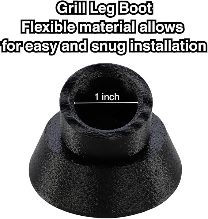 Grill Leg Cap for Weber Kettle Grill, 1 Inch Replacement Feet, Grill Leg Boots for Stability and Patio Deck Protection, Made in the USA