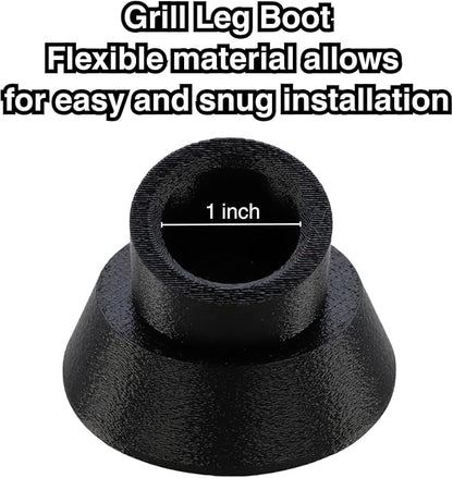 Grill Leg Cap for Weber Kettle Grill, 1 Inch Replacement Feet, Grill Leg Boots for Stability and Patio Deck Protection, Made in the USA