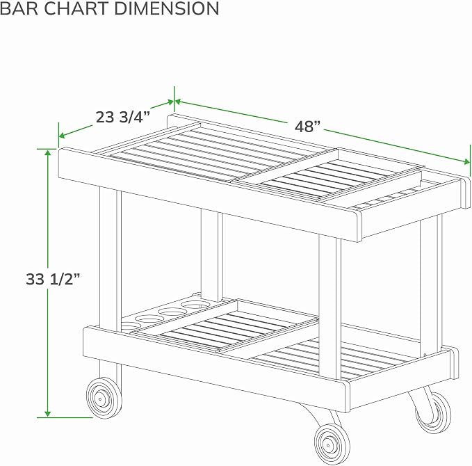 Cambridge Casual Mozaic Teak Outdoor Kitchen Cart, Solid Teak Wood Serving and Prep Station with Natural Finish, Weather-Resistant Utility Cart for Patio, Garden, BBQ, or Outdoor Entertaining Space