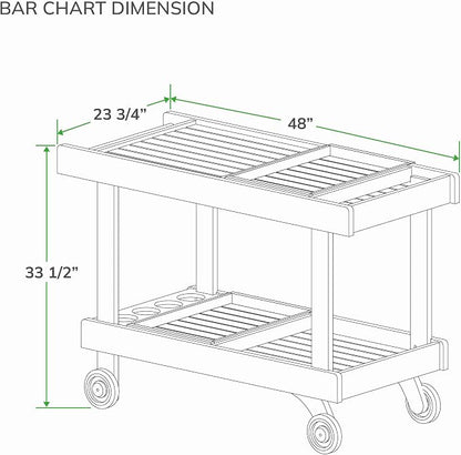 Cambridge Casual Mozaic Teak Outdoor Kitchen Cart, Solid Teak Wood Serving and Prep Station with Natural Finish, Weather-Resistant Utility Cart for Patio, Garden, BBQ, or Outdoor Entertaining Space