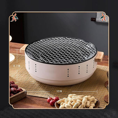 Portable Charcoal Grill, 12 Inch Mini BBQ Grill Multipurpose Outdoor Charcoal Grill Stove Tabletop Barbecue Grill for Camping RV Picnic Backyard (Grill)