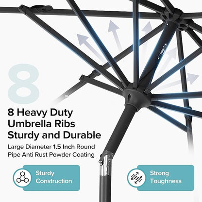 NEWBULIG 10FT Patio Umbrella, Offset Cantilever Outdoor Patio Table Umbrella, UV Protection, Fade Resistant Fabric, Easy Tilt Adjustment for Deck, Pool, Backyard, Garden