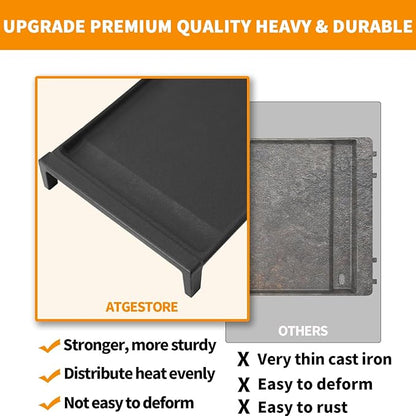 Upgraded WB31X24738 WB31X49806 Griddle Replacement Parts for GE Gas Stove Cast Iron Griddle Plate WB31X24998 General Electric Range StoveTop Cooktop Center Griddle Stove Burner Middle Flat Top Pan
