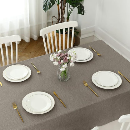 Romanstile 100% Waterproof PVC Tablecloth, Square Oil Spill Proof Stain Resistant Vinyl Table Cloth, Wipe Clean Plastic Table Covers for Kitchen/Dining/Parties - 54 x 54 Inch, Brown