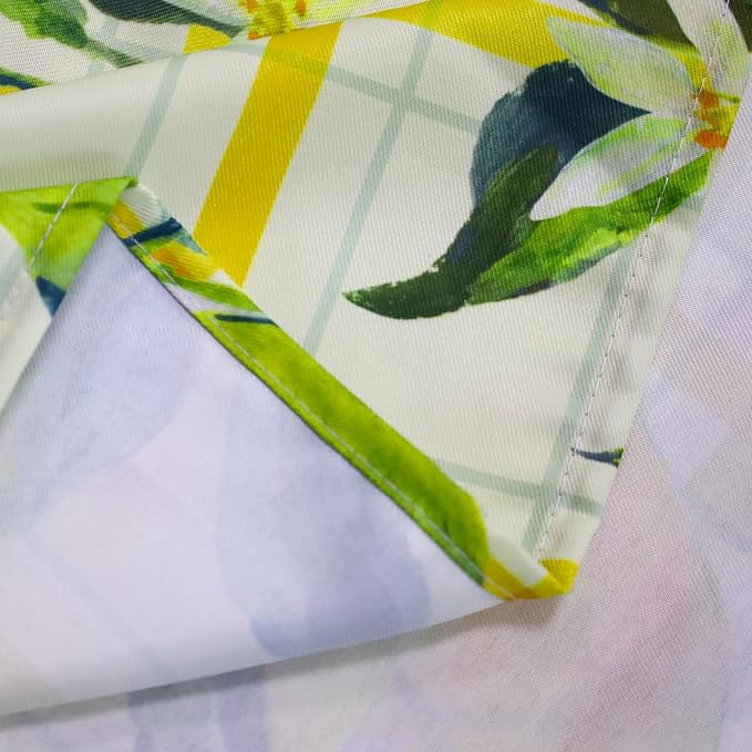 SASTYBALE Summer Lemon Tablecloth, Yellow Buffalo Plaid, 52" x 70" | Rectangle, Washable, Water Resistant, Vintage Pattern, Indoor & Outdoor Use