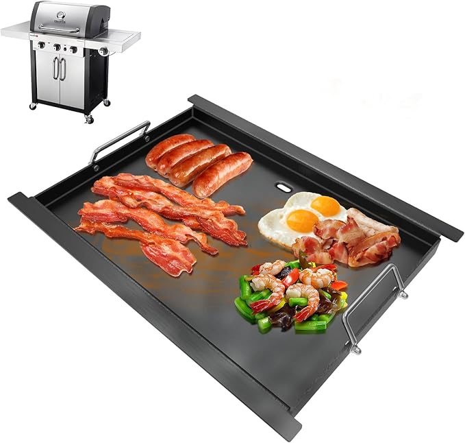 463367016 Full Size Griddle Insert for Charbroil Tru-Infrared 3 Burner 463242516 463346017 466242615 466242616, Carbon Steel Flat Top Griddle Plate for Charbroil Commercial G466-0025-W1, G472-0028-W1