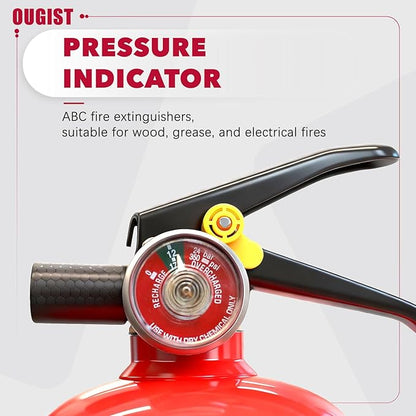 Ougist ABC Fire Extinguisher for Home, 2.5lb Small Fire Extinguisher for Kitchen & Garage, Vehicle Fire Extinguisher for Truck, Car and Boat, Professional Safety Grade, Red