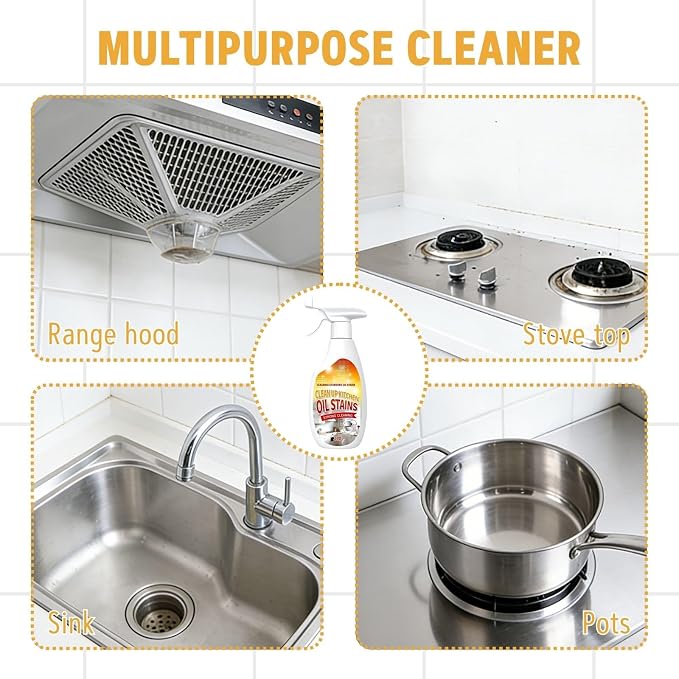 New Heavy Duty Kitchen Cleaner, Clean Up Kitchen Oil Stains Spray, Multipurpose Oil Stain Cleaner, Cleaning Spray for Home Kitchen