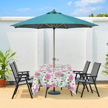 EHouseHome Outdoor Indoor 60inch SquareTablecloth with Umbrella Hole and Zipper, Waterproof Zippered Patio Table Cloths, Spring/Summer Table Covers for Backyard Circular Table/BBQs/Picnic