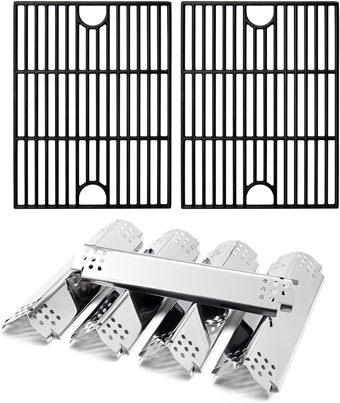 Replacement Parts for Nexgrill 720-0888S 720-0888N 720-0888, 5 Flame Tamers and Grill Grates for Nexgrill 720-0888N 720-0888 720-0888S 5 Burner Gas Grill Models