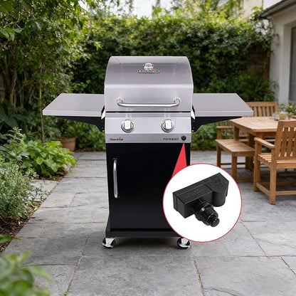 DHLG-12 Grill Igniter Kit for Charbroil Grill Replacement Parts, 2-Outlet Push Button Electronic Ignition Module with Wires for Charbroil G432-8S01-W1 G470-5503-W1 Grill Parts, AAA Battery Required