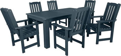 Highwood AD-ST7LH1CO4AA-FBE Lehigh 7pc Rectangular Dining Set 72" x 42", Federal Blue