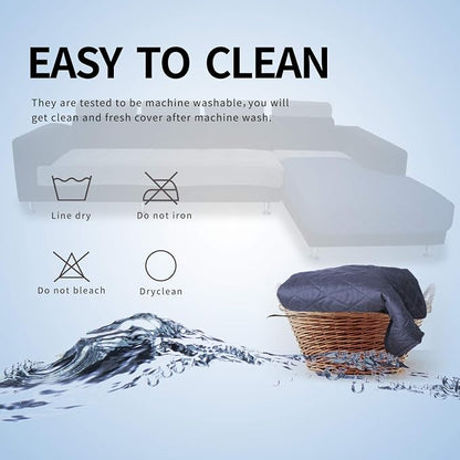Easy-Going Sectional Couch Covers for Dogs L Shape Sofa Cover Reversible Sofa Slipcover Chaise Lounge Cover Furniture Protector Cover for Pets Dog Cat (42 x 68 inches, DarkBlue/DarkBlue) | Soft Sofa Slipcover For Dogs, Fits Left/Right Chaise Lounge Pro...