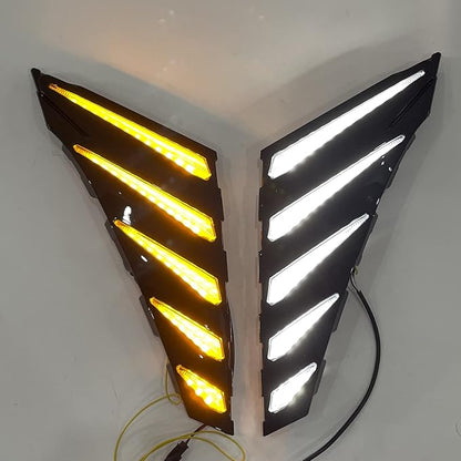 Front Bumper Grille LED DRL Lamp 3 Color Daytime Running Light Replacement for 2020‑2021