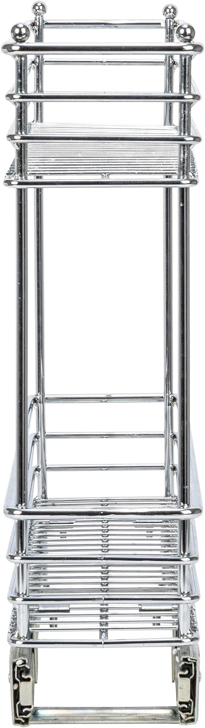 Household Essentials Chrome 2-Tier Sliding Cabinet Organizer, 5"