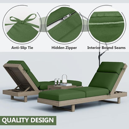 Chaise Lounge Cushions Outdoor, 80 x 26 x 4 Inch Lounge Chair Cushions for Outdoor Furniture - Waterproof Lounge Patio Replacement Cushion, 4In Fade-Resistant ThickPatio Chaise Lounge Cushion