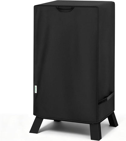 30 Inch Smoker Cover for Masterbuilt, Heavy Duty Waterproof Vertical Electric Smoker Cover with Windproof Straps & Handles, UV & Fade Resistant Outdoor BBQ Grill Protection, Black