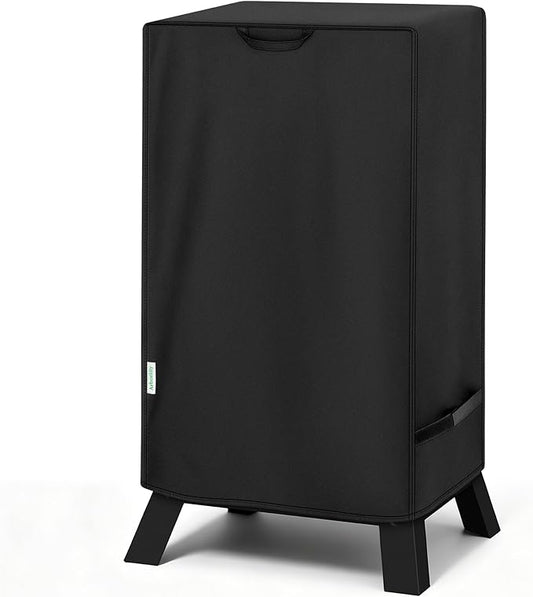 30 Inch Smoker Cover for Masterbuilt, Heavy Duty Waterproof Vertical Electric Smoker Cover with Windproof Straps & Handles, UV & Fade Resistant Outdoor BBQ Grill Protection, Black