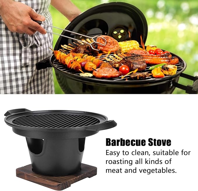Haofy Portable Korean Barbecue Grill, Non Stick Barbecue Grill Charcoal Outdoor for Camping Picnic