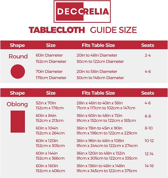 Decorelia Waterproof Wipe Clean Table Cloth for 10ft Banquet Rectangle Table, Outdoor Spillproof Wrinkle Free Tablecloth for Thanksgiving,Easter (Oblong, 60 x 144 Inch (12-14 Seats), Red)