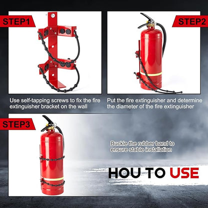 RattanView 2 Pcs Fire Extinguisher Mount Bracket Adjustable, Supports up to 2.5 and 5lb, Heavy-Duty and Easy Installation, Ideal for Home, Truck, RV, Boat, Commercial Use, Secure and Durable Holder