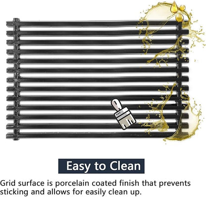 Hongso Replacement Parts for Weber Genesis Silver B & C, Genesis Gold B/C, Spirit E310 E320 700 Grills with Side Mounted Control, 17.4" Grill Grates 7525, 22.5" Flavorizer Bars 7536, Burner Tube Kit