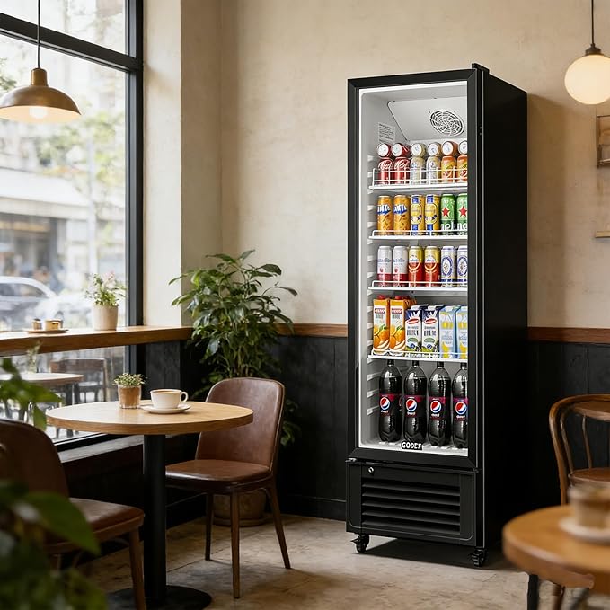 BODEGACOOLER Beverage Refrigerator, 290L/306 Qt Commercial Refrigerator For Kitchen, Home,Office and Garage, 264 Cans & 120 Bottles Display Refrigerator For Beer,Soda, Bar Cooler with Soft LED Light.