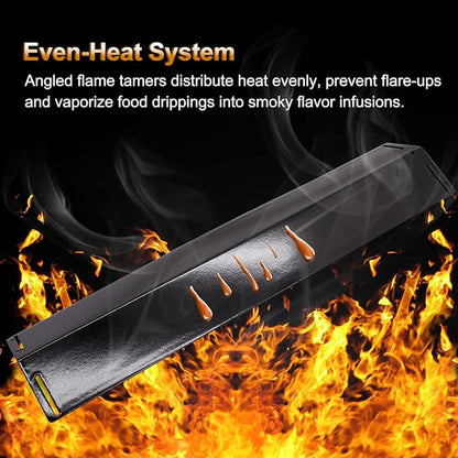 Replacement Parts for Charbroil 463211514 463211513 463211512 463211516 463211511 Classic 4 Burner Grills, 3 PCS Carry Over Tubes Carryover Tubes, 4 PCS Heat Tents Heat Shields, 4 Burners