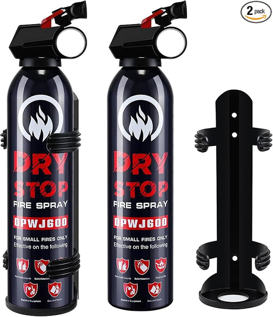 ABC Fire Extinguisher for Home & Vehicle - 2Pack Dry Stop Fire Spray for Kitchen, Auto Fire Extinguisher for Truck Vehicle,1.32LB Dry Chemical Powder for Car, Boat, Marine Easy to Use (2 Blue)