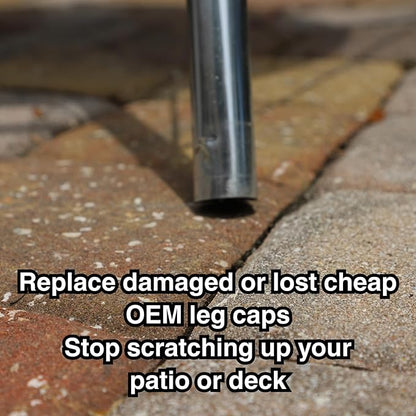 Grill Leg Cap for Weber Kettle Grill, 1 Inch Replacement Feet, Grill Leg Boots for Stability and Patio Deck Protection, Made in the USA
