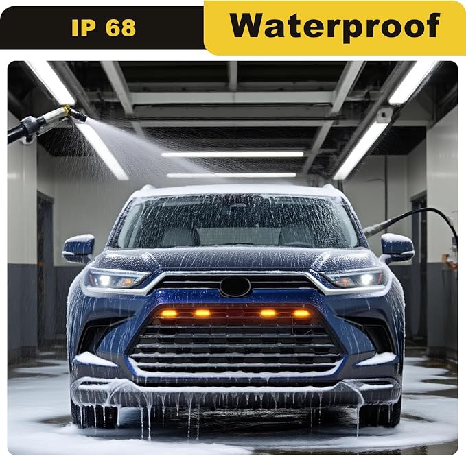 Led Grille Grill Lights for 2024 2025 2026 Toyota Grand Highlander | Amber Upgrade 4 in 1 leds, Xle Limited Hybrid Sport Oem Grills Light Accessories