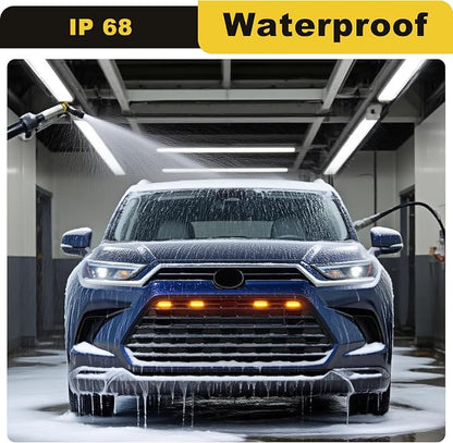 Led Grille Grill Lights for 2024 2025 2026 Toyota Grand Highlander | Amber Upgrade 4 in 1 leds, Xle Limited Hybrid Sport Oem Grills Light Accessories