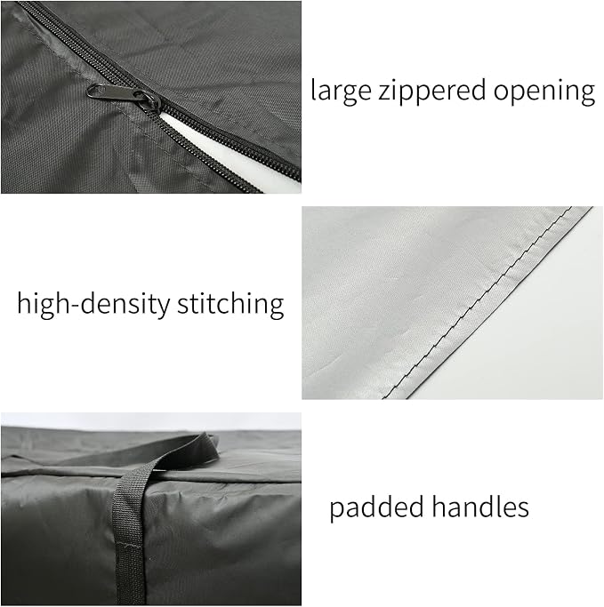 Outdoor Cushion Storage Bag 2 PCS, 68" Outdoor Pillow Storage with 2 Handles, Extra Large Opening Waterproof Zippered Patio Cushion Storage Bag XL