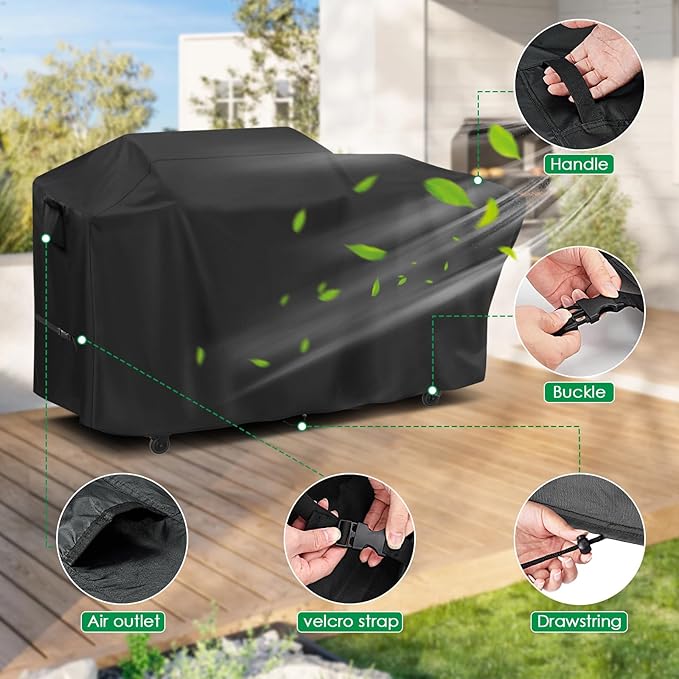Grill Cover for Blackstone 22" XL Griddle Pellet Grill Combo, Waterproof Outdoor BBQ Griddle Cover for Blackstone Omnivore Griddle Comb - Black