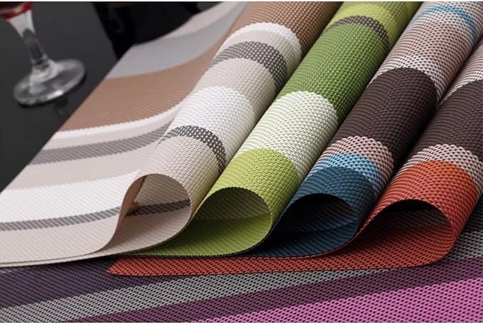 Zupro Placemats Set of 4 Washable Heat-Resistant Non Slip Braided Table Mats Woven PVC Vinyl Kitchen Place Mats for Everyday use or Dinner Parties BBQs Indoor and Ourdoor Use.18"x12"(Red)