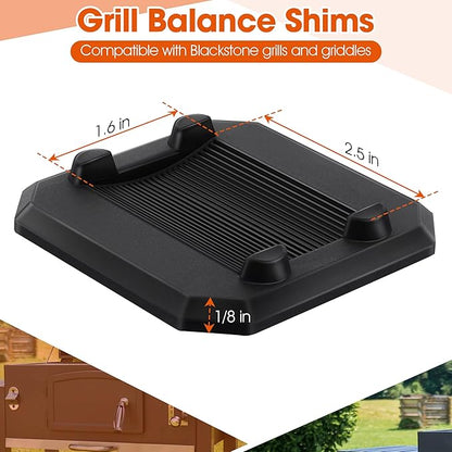 8PCs 1/8'' Griddle Leveling Shims Kit Compatible with Blackstone Griddle, Rubber Grill Levelers Outdoor for Most Grills, Keep Flat Top Grill in Level