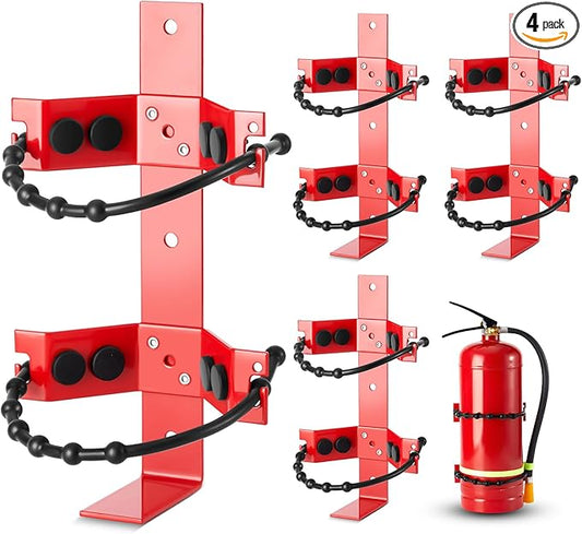 RattanView 4 Pcs Fire Extinguisher Mount Bracket Adjustable, Supports up to 2.5 and 5lb, Heavy-Duty and Easy Installation, Ideal for Home, Truck, RV, Boat, Commercial Use, Secure and Durable Holder