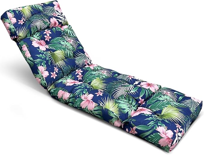Waterproof Chaise Lounge Chair Cushion Outdoor Indoor 75 x 24 x 3.9Inches PP Cotton Non Slip Pool Lounge Chair Cushion for Outdoor Lounge Chairs Furniture,Hot Flower
