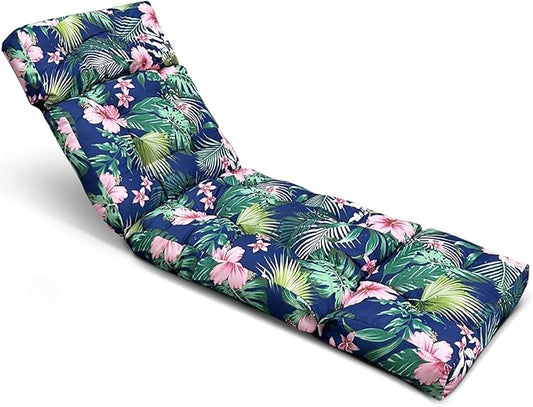 Waterproof Chaise Lounge Chair Cushion Outdoor Indoor 75 x 24 x 3.9Inches PP Cotton Non Slip Pool Lounge Chair Cushion for Outdoor Lounge Chairs Furniture,Hot Flower