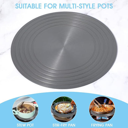 Set of 2 Heat Diffuser for Gas Stove, 9.5'' & 11'' Gas Stove Diffuser Plate, Stove Heat Diffuser Provides Uniform Distribution of Heat, Round Fast Defrosting Tray, Protects Pot Cookware Accessories