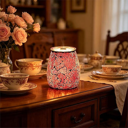 Dicimi Candle Warmer Lamp with Timer, Electric Wax Melt Warmer with Stepless Dimming & 2-10H Auto-Off, 2-in-1 Scented Wax Warmer & Night Light, Gradient Glass Home Decor for Bedroom Office