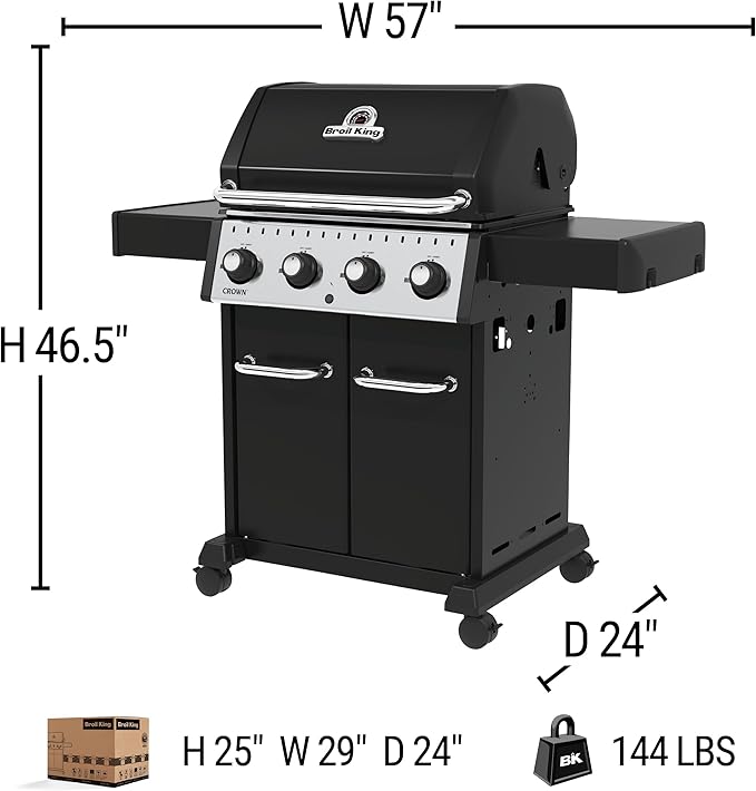 Broil King 865254 Crown 420, Liquid Propane (LP), Black