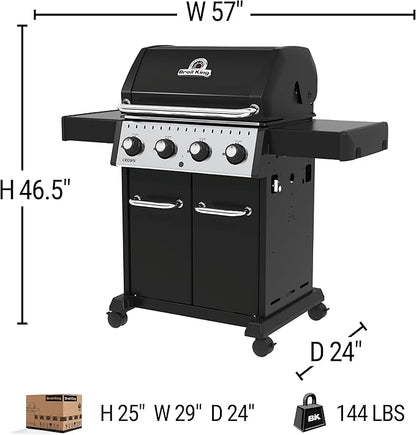 Broil King 865254 Crown 420, Liquid Propane (LP), Black