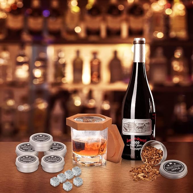 Bourbon Whiskey Gifts for Men Dad - Cocktail Smoker Kit with Torch, Birthday Anniversary Unique Gifts for Father Boyfriend Husband Grandpa, Smoked Bourbon Kit, Mens Gifts Ideas
