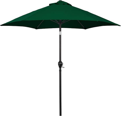 Sunline 7.5 ft Patio Umbrella with Crank & Push Button Tilt, Outdoor Market Umbrella with UV Protection & Wind Vent and Fiberglass Ribs, Metal Frame for Deck, Pool & Table, Hunter Green