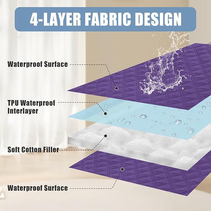 Smiry Waterproof Reversible Pet Couch Covers for Dogs | Pet Friendly, Soft Fabric, Washable Sofa Furniture Protector for Dogs Cat Kids, Checkered (52"x82", Purple/Purple)