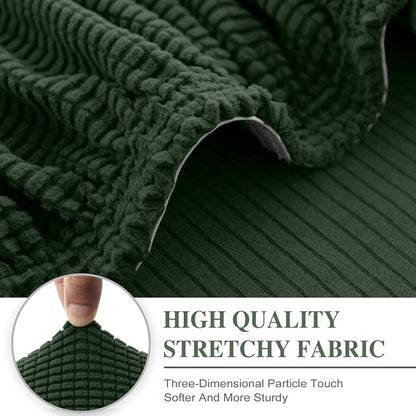 LA MEACK Couch Cushion Covers Seat Cushion Cover Stretch Couch Cover Separate Sectional Sofa Slipcovers Furniture Protector(3 Pieces for Seat or Sofa Backrest, Green)