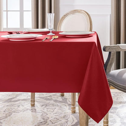 Softalker Square Tablecloth, Waterproof Table Cloths Wrinkle Free Fabric Washable Polyester Table Cover for Dining Tables Party Outdoor Camping Parties Buffet - 70 x 70 inch,Red