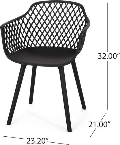 Christopher Knight Home Patrice Outdoor Dining Sets, Black + Sandblast Black